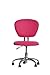 Ergonomic Office Chair Cheap Desk Chair PU Leather Executive Chair Task Rolling Swivel Adjustable Stool Mid Back Computer Chair with Lumbar Support for Women Men,Pink