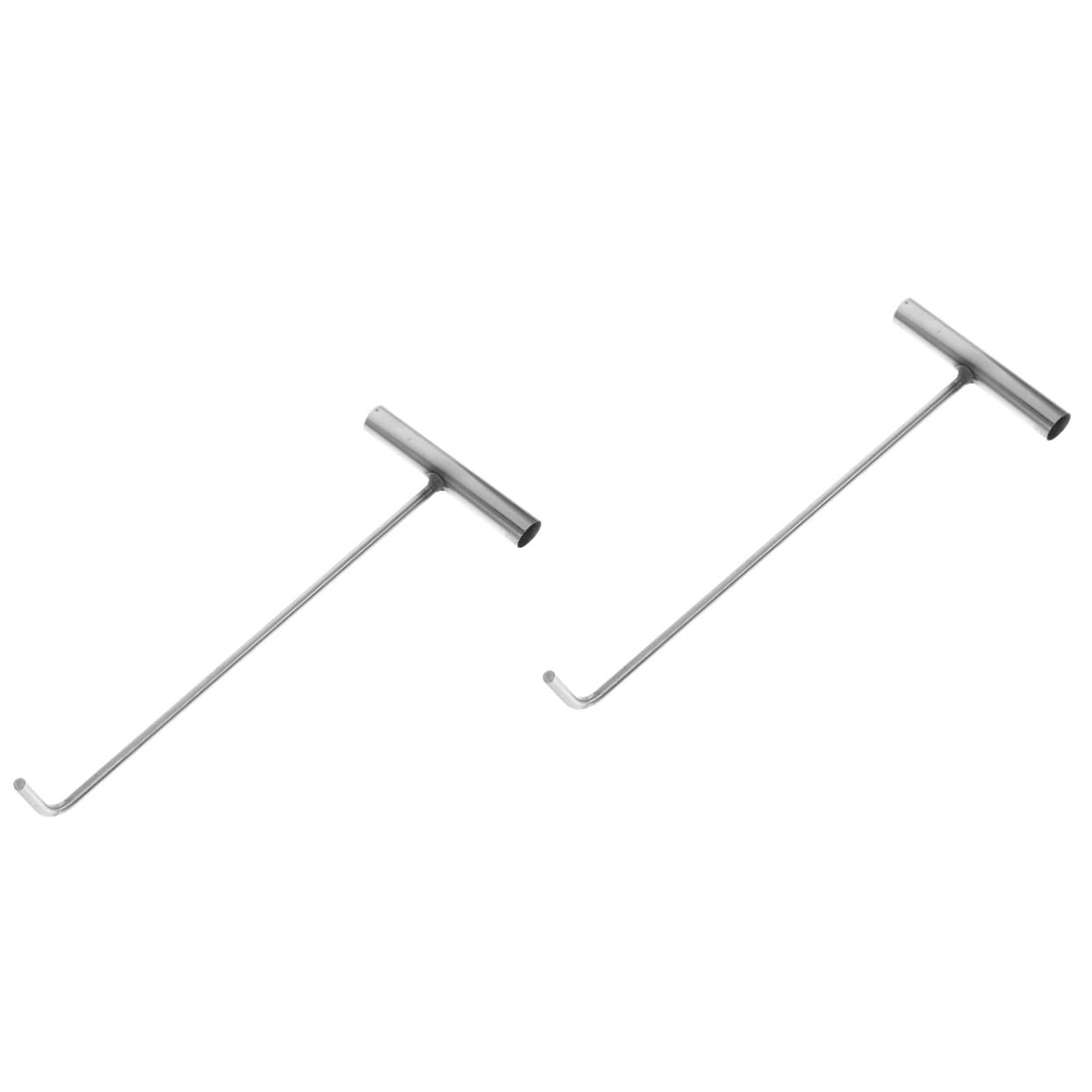 VILLFUL 2pcs Stainless Steel Manhole Cover Hook T-shape Pull Hook Sewer Cleaning