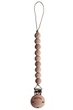 Mushie Pacifier Clip Holder | Handmade in The USA | Cleo (Wood)