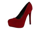 Women's Qupid High Heel Almond Toe Platform Classic Stiletto Pump Shoes