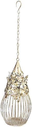 The HouseTree Metal Butterfly Balloon Big Home Fragrance (12 cm x 12 cm x 22 cm, White and Golden)