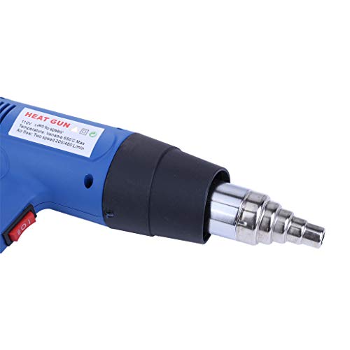 NXKang Heat Gun Hot Air Gun Dual Temperature + 4 Nozzles Power Tool 2000W Heater Gun - Package Includes: 1 x Hot Air Gun, 4 x Stainless Steel Ball Point Heads, 1 x User Manual - Thumbnail 3