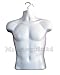 The Competitive Store Torso Male with Metal Base Body Mannequin, White