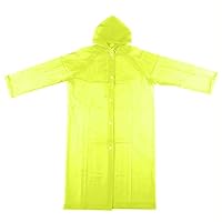 YoyoArt Hooded Button Raincoat Eva Fashion Jelly Gel Adult Non-Disposable Long Raincoat (Green)