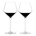 TRIANGLE 23oz, Hand Blown Lead-free Crystal Glass Burgundy/Pinot Noir Red Wine Glasses, Set of 2, Large Bowl and Long Stem, Wedding Gift Set