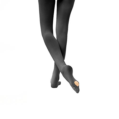 DIPUG Girls Ballet Tights Convertible Dance Tights for Toddler (Black 1 Tights, S)