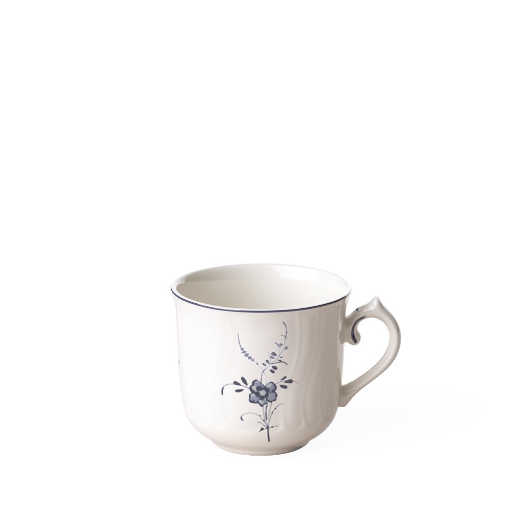 Villeroy & Boch Vieux Luxembourg Coffee Cup, 120 ml, Height: 6.8 cm, Premium Porcelain, White/Blue