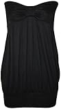 PaperMoon Women's Plus Size Plain Strapless Long Top