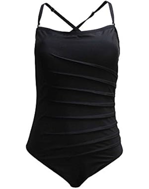 Starburst Bandeau One-Piece Swimsuit Black 14