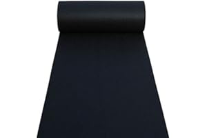 HUAHOO Aisle Runners Wedding Accessories Black Aisle Runner Carpet Rugs for Step and Repeat Display, Ceremony Parties and Events Indoor or Outdoor Decoration 24 Inch Wide x 15 feet Long