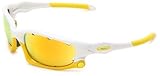 Oakley Mens Split Jacket OO9099-12 Iridium Wrap Sunglasses,Polished White Frame/Fire Lens,One Size