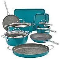 Curtis Stone Dura-Pan All-Purpose 14-Piece Cookware Set - Turquoise