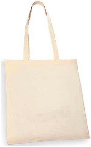 10 x Long Handled Plain Cotton Bag 38cm x 42cm - Ideal For Fabric Painting by Craft Wise
