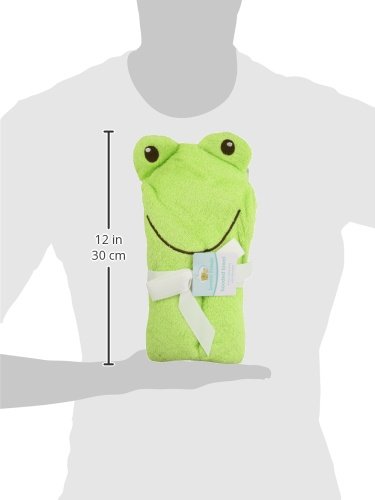 Luvable Friends Unisex Baby Cotton Animal Face Hooded Towel, Frog, One Size