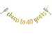 Threemart Glittery Gold Cheers to 40 Years Banner for 40th Birthday Wedding Anniversary Party Decoration