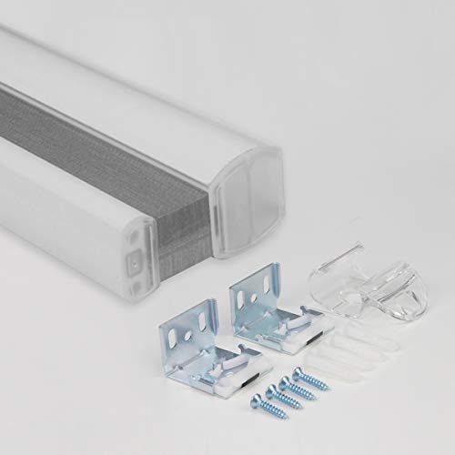 Window Blinds Cordless Cellular Shades Blackout Fabric Blinds Honeycomb Shades Grey-White, 35x64 inch