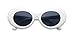 Colorful Oval Kurt Cobain Inspired Mod Round Pop Fashion Sunglasses (White, Black)