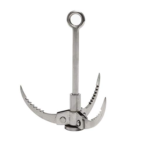 SODIAL Outdoor Sporting Wilderness Survival Carabiner Grappling Folding Three Paws Hook Ice Rock Mountain Climbing Tool - Thumbnail 2