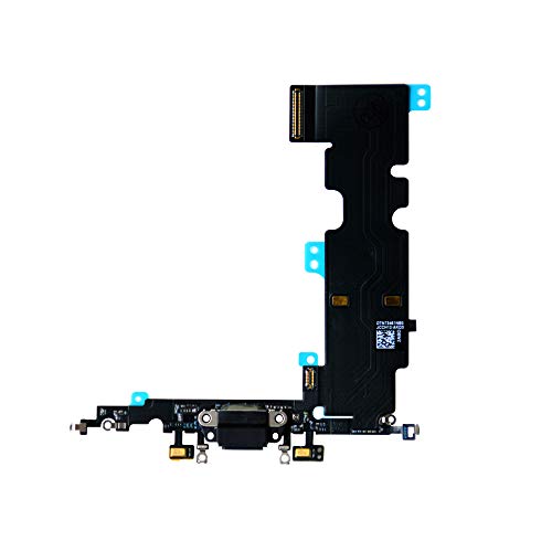 KAKUSIGA Compatible with iPhone 8 Plus Charging Port Dock Connector Flex Cable + Microphone + Headphone Audio Jack Replacement Part(8 Puls Black) - Thumbnail 3