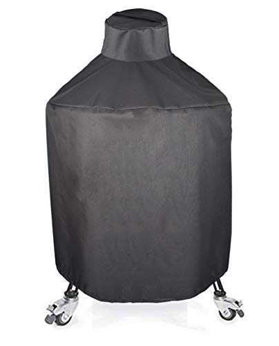Mini Lustrous Cover for Kamado Joe Classic Grill, Heavy Duty Kamado Ceramic Classic Joe Grill Cover, Outdoor All Weather Grill Cover with Durable and Waterproof Fabric, Black
