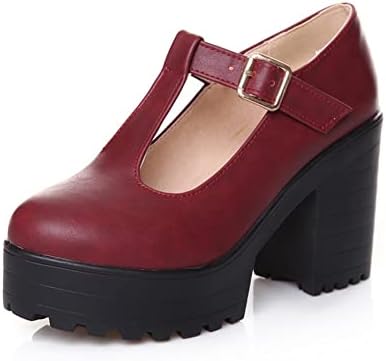 red platform mary janes