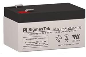 Sealed Lead Acid 12 Volt 3.5 Amp Replacement Battery - 12 Volt 3.5 AH F1 Terminal by SigmasTek