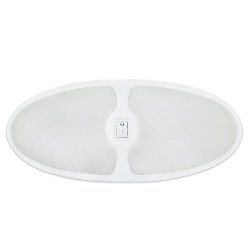 Dream Lighting 12V LED Utility Light Fixture FREE SHIPPING/BRIGHT Ceiling Double Dome Lights/Pancake Light Warm White with Switch, Replace Halogens of Vehicle/Campervan/Boat