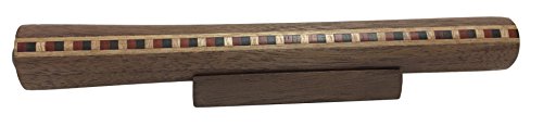 N & J Kaleidoscope Teleidoscope in Solid Walnut Wood, 6 Inches, Band of Assorted Inlaid Hardwoods Gift Idea!