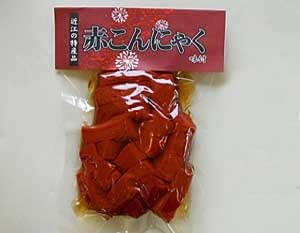 Amazon 織田信長ゆかりの近江八幡名物 赤こんにゃく 蒟蒻 3パック600グラム 琵琶湖沖島冨田屋 琵琶湖沖島冨田屋 こんにゃく 通販