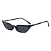 WOWSUN Vintage Sexy Cat Eye Sunglasses Candy Color Clout Goggles for Women (Black)