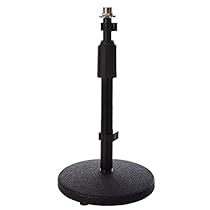 LyxPro DKS-1 Desktop Microphone Desk Stand, Adjustable Height, Weighted Base, 3/8