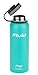 Fluid Insulated Stainless Steel Water Bottle Sports (Teal Blast) - 40 Oz, Wide Mouth, BPA Free, Stainless Lid, Flip-top Lid, and Straw Lid Included