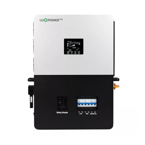 Luxpower All-in-One Off-Grid Hybrid Inverter 6000W (with Breaker) - 200A 48V 50A Dual MPPT Solar Charge Controller, 240V/120V Output, up to 16 Units in Parallel, Off-Grid Cabin, RV, Boat, & Home