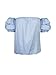 Women's Off The Shoulder Ruffle Blouse Tops Shirt, Large, Blue