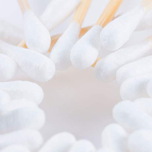 Cotton Swabs - Cotton Buds, 1000 CT Organic Cotton Swabs, Multipurpose Highly Absorbent Hygienic, Recyclable & Biodegradable Bamboo Cotton Sticks for Beauty Care, Painting, Jewelry, Pet Care (5 Pack)