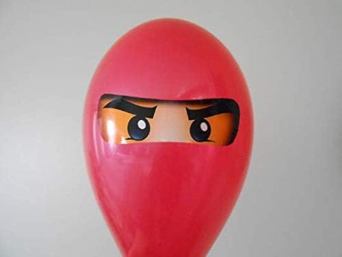 12 Ninjago inspired eyes, masks, Birthday party decorations supplies for balloons,CUT and PEEL,stickers