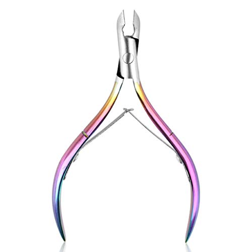 Cuticle Trimmer with Cuticle Pusher - Puyujin 3 Pcs Chameleon Cuticle Nipper Clipper Cutter Dead Skin Remover Scissor Plier Durable Manicure - Shipped From USA (Multicolor)