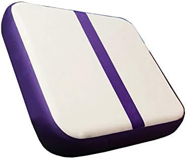 AIRMAT FACTORY Airtrack Gymnastics Mat - 10ft/3.3ft Inflatable Air Track Tumbling Mat with Air Pump for Yoga, Gym and Home Use, Air Block Tumble Track for Tumbling, Cheerleading (Grey-Purple)