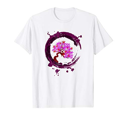 Enso Shirt Zen Circle T-Shirt Bonsai Tree in Pink Enso Ring