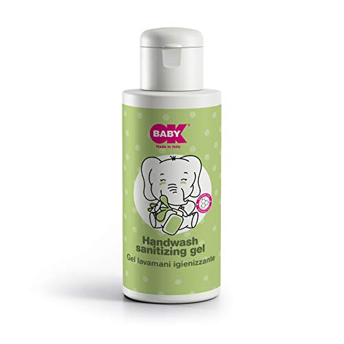 OKBABY Gel Lavamani per Bambini e Adulti, 100% senza Alcool con Azione Igienizzante - Flacone da 130g