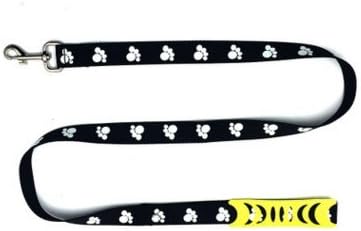 Sporer@ Pething Durable Nylon Dog Leash Luminous Pet Traction Rope Traction Belt Paw Print/Bone Print Noctilucent Traction Rope New Product(3.9Feet) (black+claw)