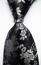 Blazers Proforms Costumes VDL65672 Daily Floral Black White JACQUARD WOVEN Silk Men's Tie Necktie