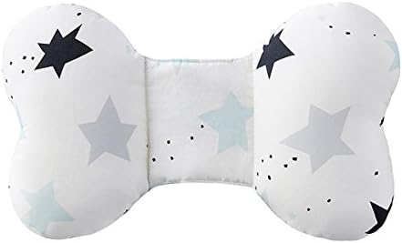 Head &amp; Neck Support Organic Cotton Pillow for Car Seat, Stroller, Swing, Bouncer, Changing Table Star Blue