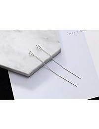 megko - Pendientes colgantes de plata de ley 925 con borla y lágrima, Base de plata chapada, Adjustable