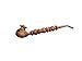Handmade Wooden Smoking Pipe Metal Bowl Cover Tobacco (Brown Grey)