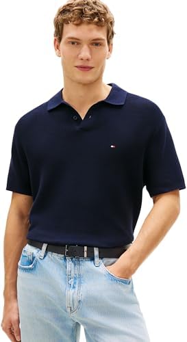 Herren Poloshirt Kurzarm Cool Touch Structure Relaxed Fit, Blau (Desert Sky), L