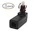 C-zone 5 Pack of 360 Degree Digital Fiber Optic Toslink Right Angle 90 Degree Female to 3.5 mm Mini Male Optical Audio Connector Adapte