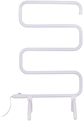100W Towel Warmer and Drying Rack, Free Standing and Wall Mounted Styles, Towel Heater with Radiator ON & OFF Functions, White by eStoreShop