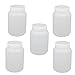 uxcell 5Pcs 500ml Plastic Wide Mouth Cylindrical Laboratory Reagent Bottle Sealling Bottle White
