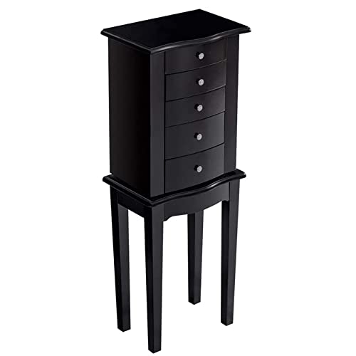 Giantex Jewelry Chest Armoire Standing with Mirror, Wood Large